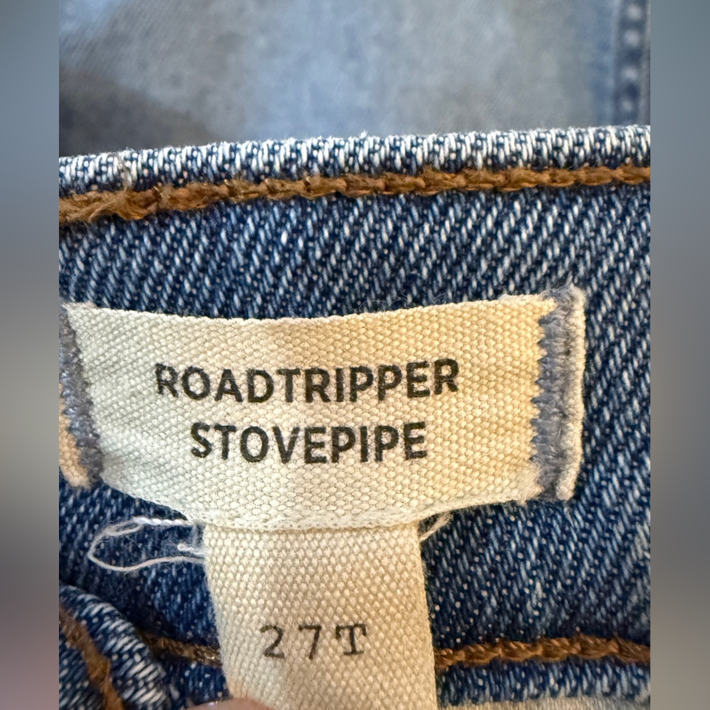 Madewell Roadtripper Stovepipe Jeans | High Rise 27T Tall Raw Hem Blue - Picture 11 of 12